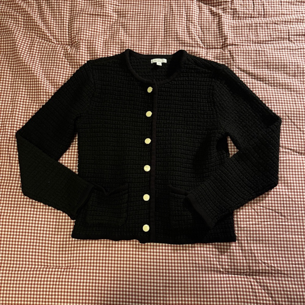 LC Lauren Conrad Black Textured Cardigan